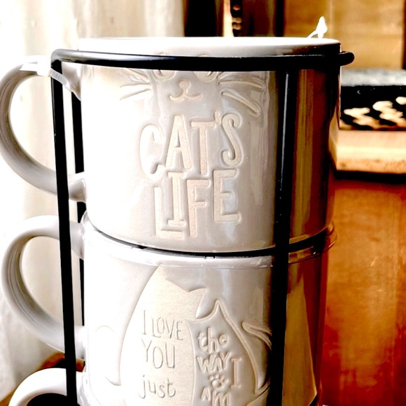☕️Adorable Cat 🐱 Mug Set with Stand ☕️🫖 NWT🐱 - Picture 5 of 16